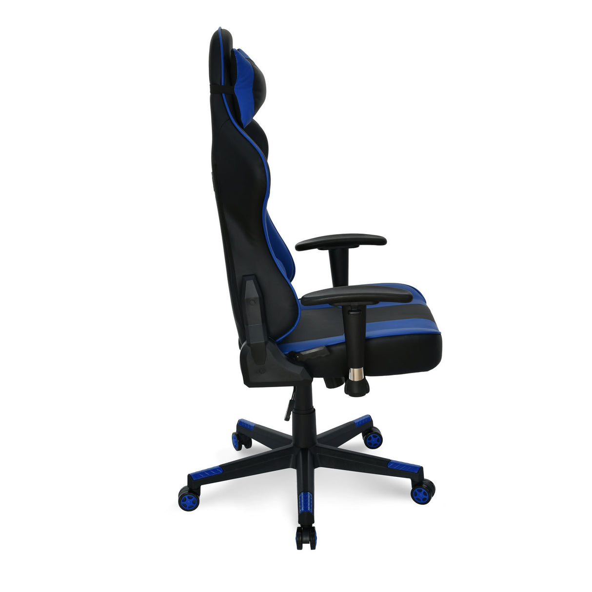 Bosco Leatherette Ergonomic Gaming Chair with Neck & Lumbar Pillow (Black & Blue)