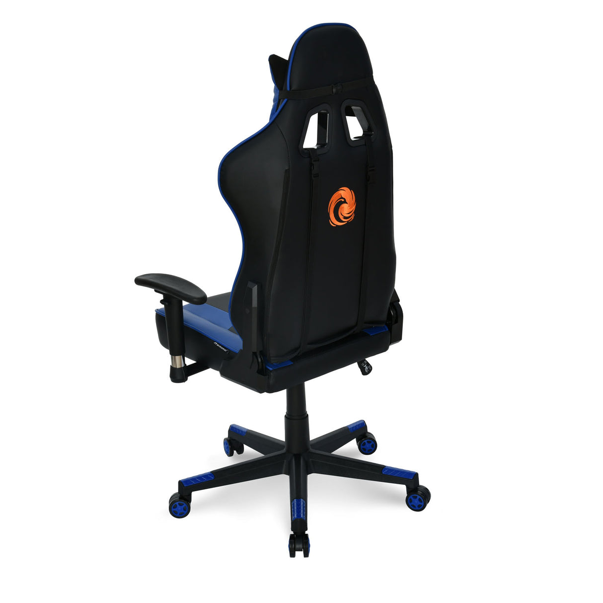 Bosco Leatherette Ergonomic Gaming Chair with Neck & Lumbar Pillow (Black & Blue)
