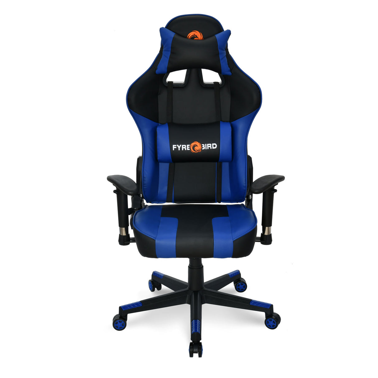 Bosco Leatherette Ergonomic Gaming Chair with Neck & Lumbar Pillow (Black & Blue)