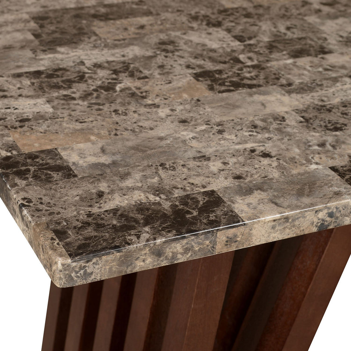 Capri 6 Seater Dining Table (Walnut & Brown) - Close Up View