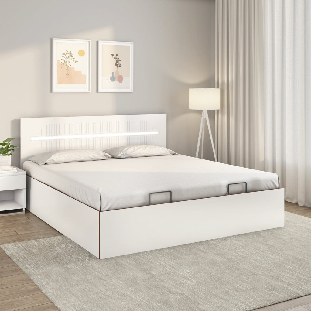 Capsule Prime Bed with Semi Hydraulic Storage (White)