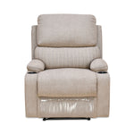 Comfy 1 Seater Fabric Manual Recliner with Cup Holder- Beige