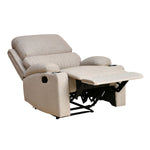 Comfy 1 Seater Fabric Manual Recliner with Cup Holder- Beige