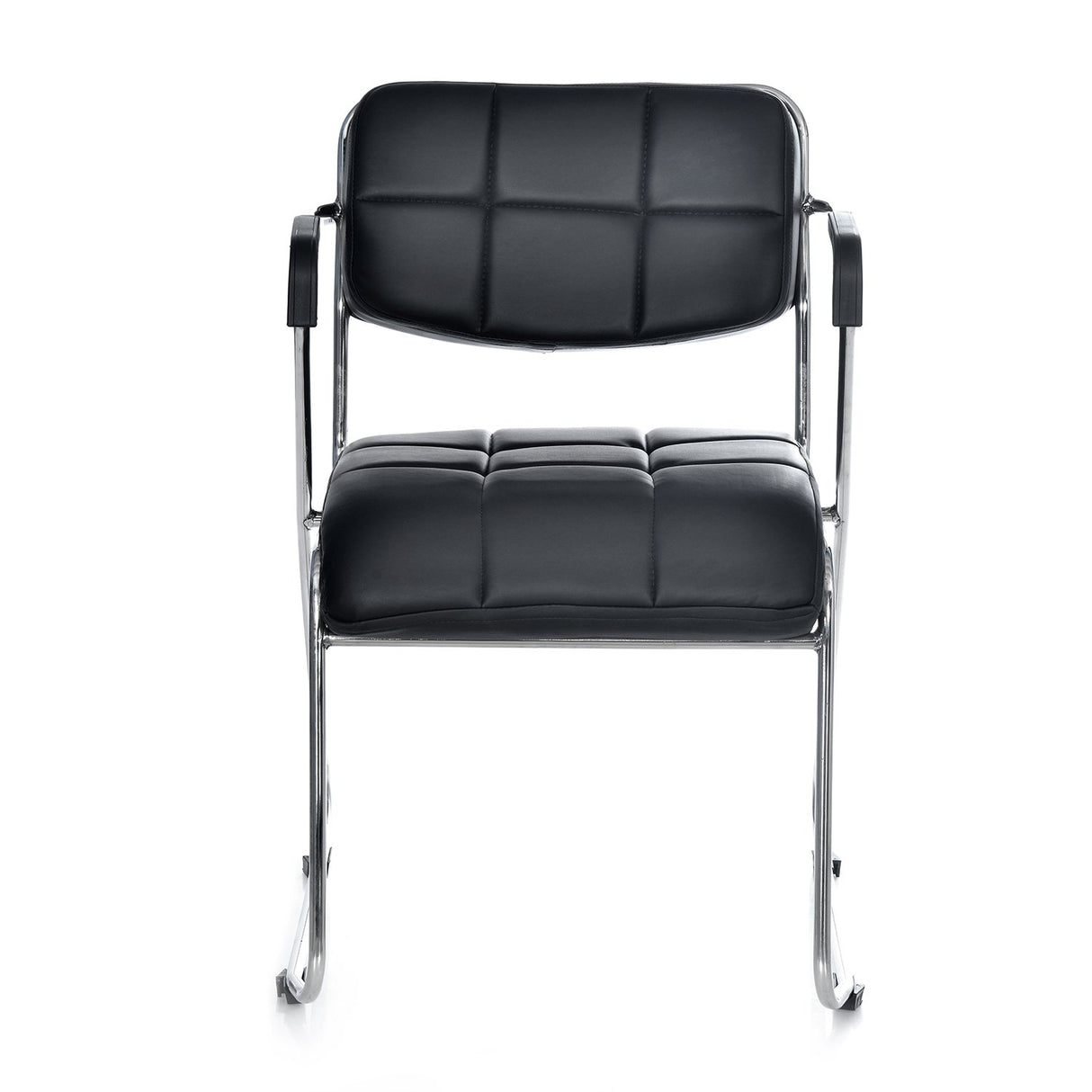 Contract 02 Soft PVC Visitor Chair with Arm (Black)