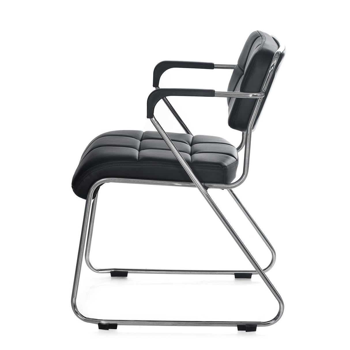 Contract 02 Soft PVC Visitor Chair with Arm (Black)