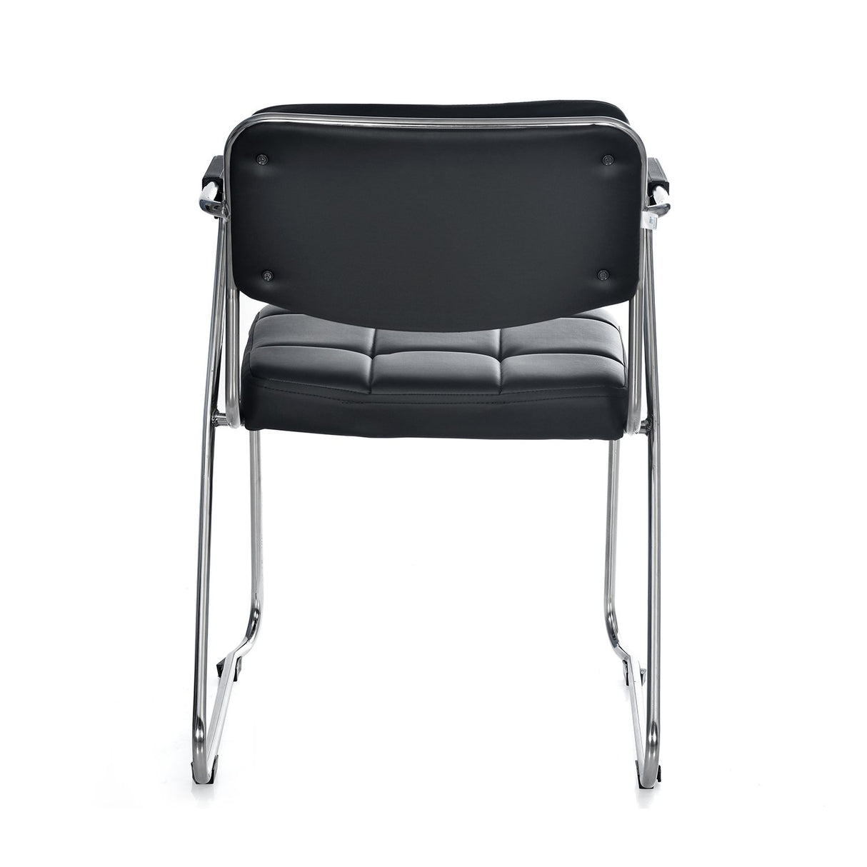 Contract 02 Soft PVC Visitor Chair with Arm (Black)