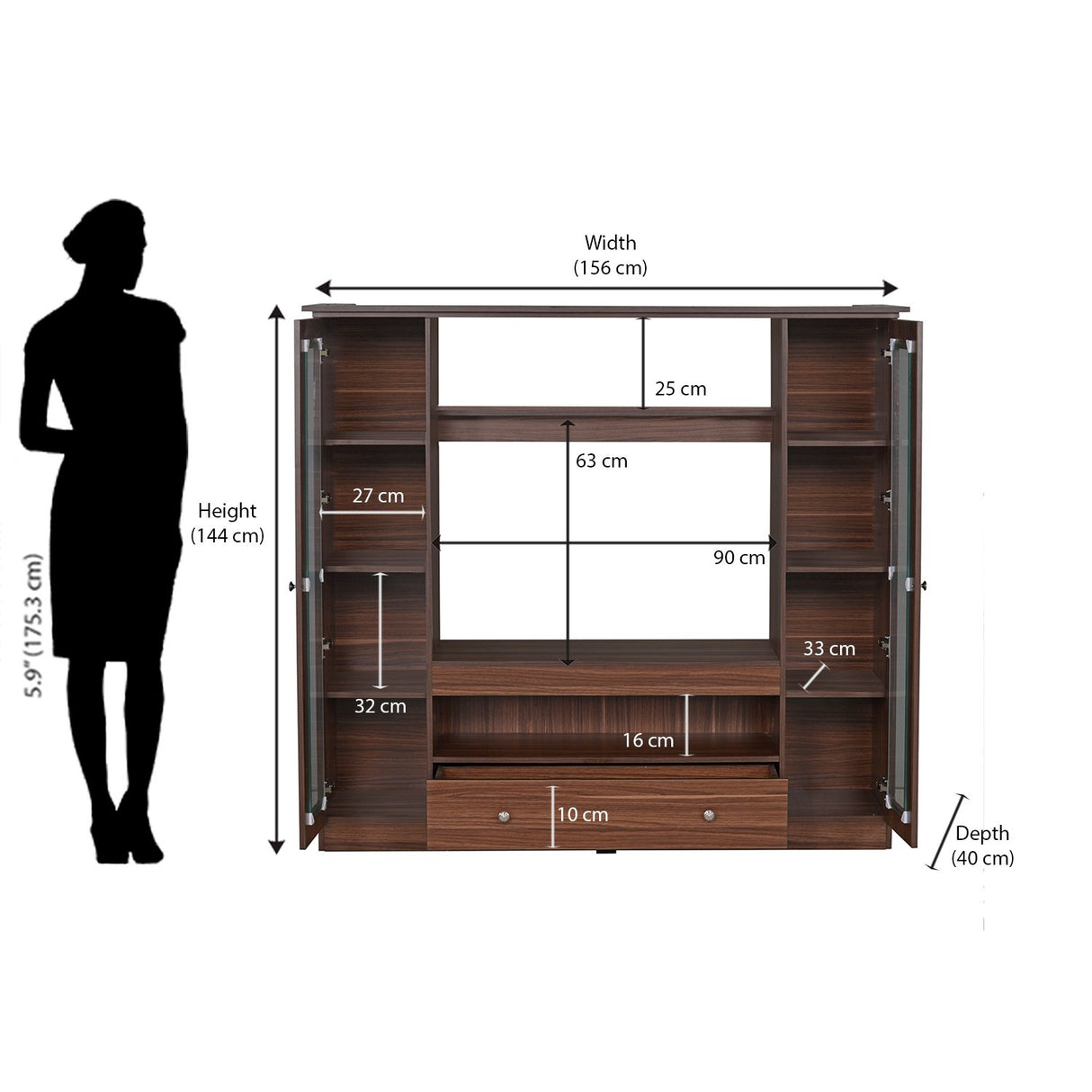 Dawn Wall Unit (Walnut)