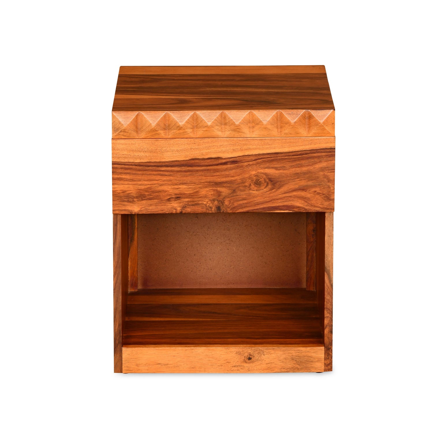 Dewsbury Solid Wood Nightstand with Drawer Storage (Walnut)