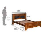 Dexter Solid Wood Queen Bed without Storage- Cappucino