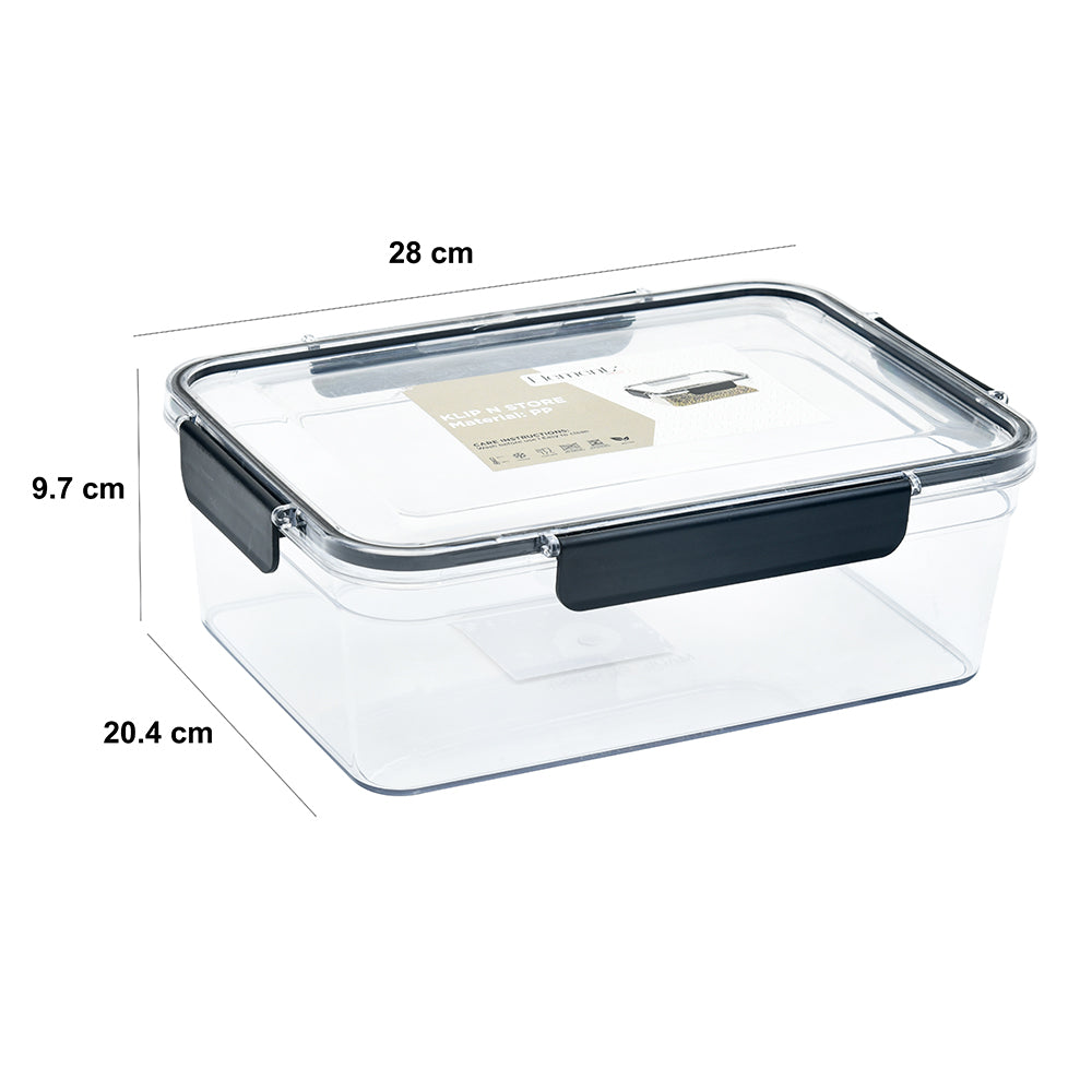 Klip N Store 3300 ml Rectangular Storage Container (Black)