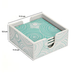 Printed MDF Wooden Coasters Set of 6 (Seagreen)