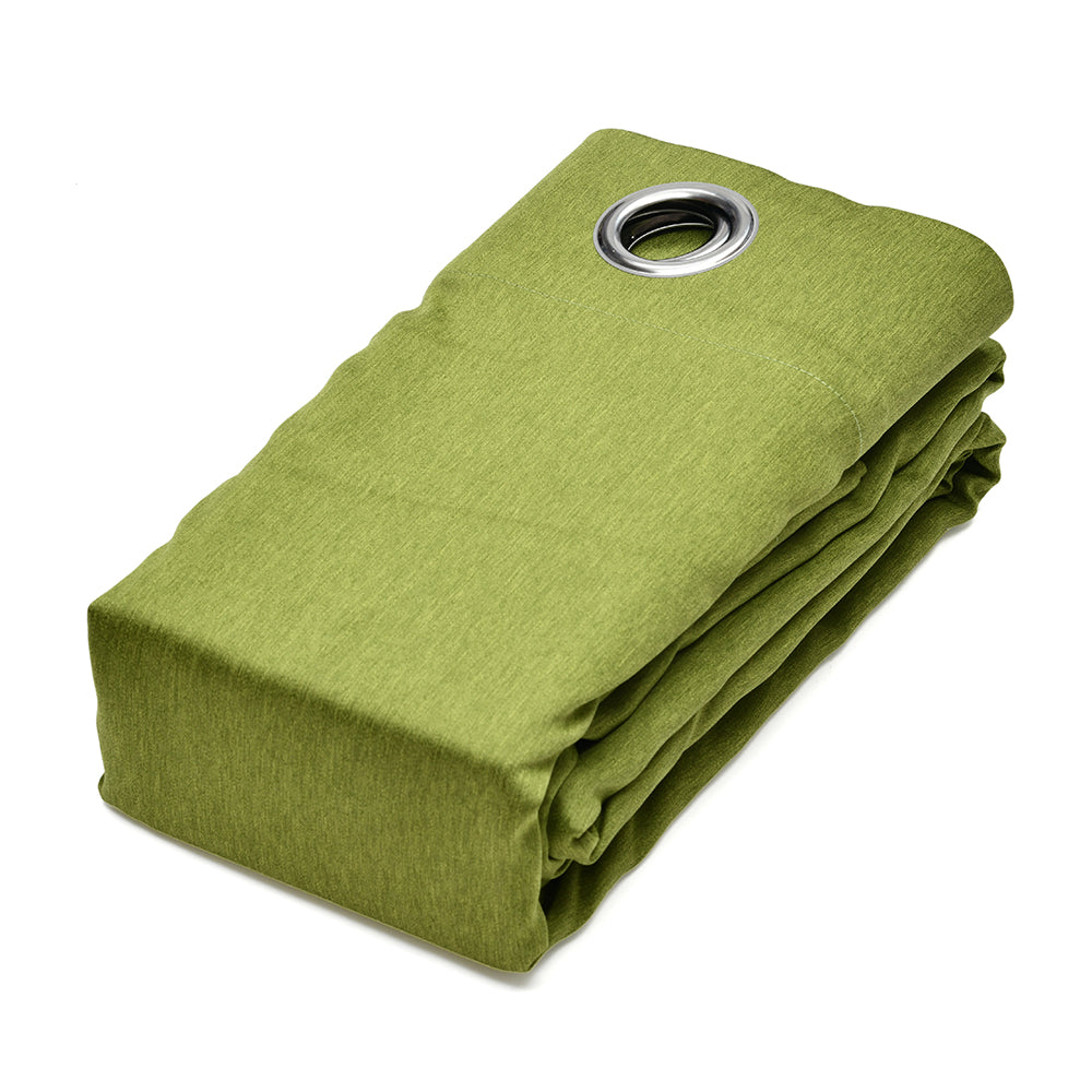 Visto Solid Blackout 7 Ft Polyester Door Curtains Set of 2 (Green)