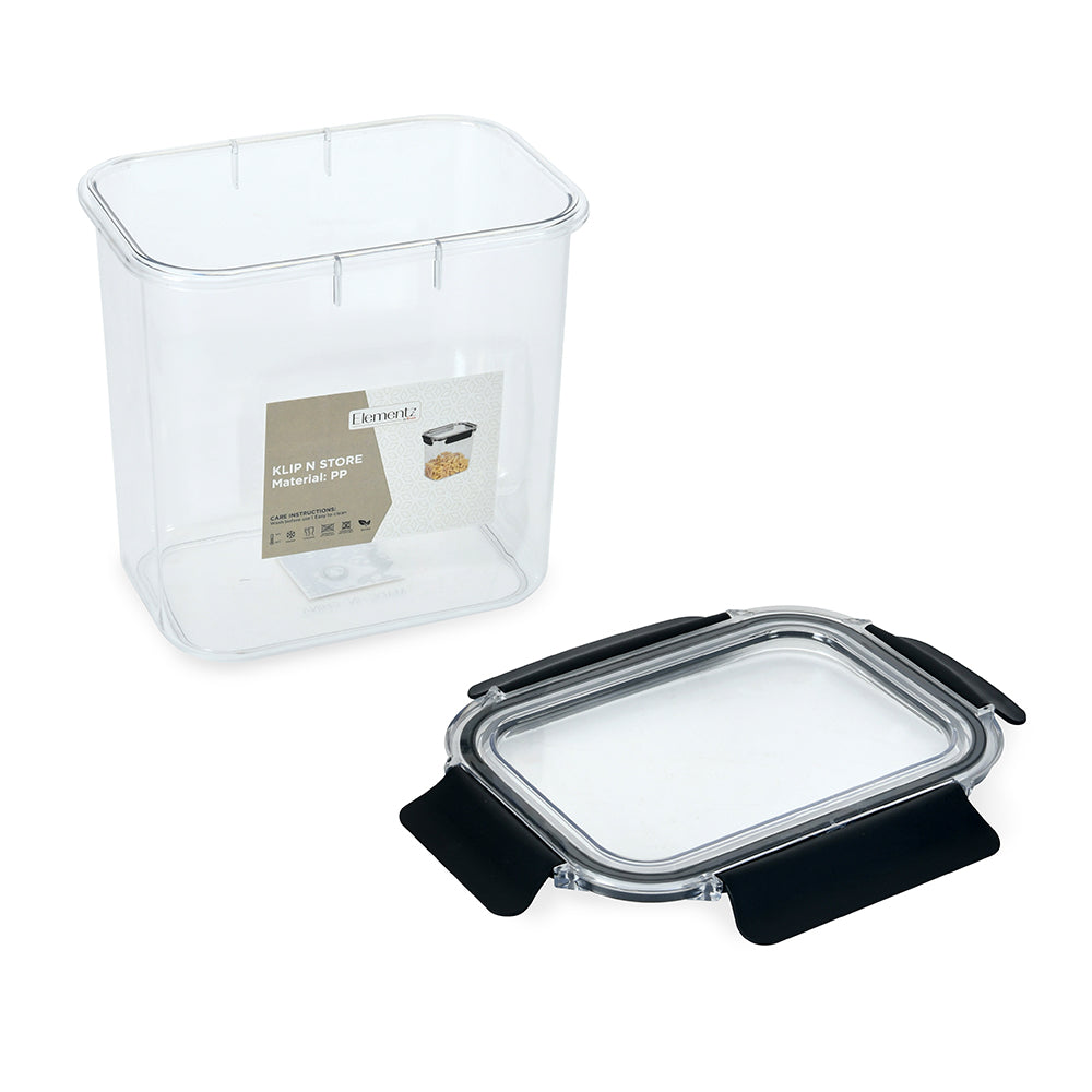Klip N Store Rectangular 3200 ml Cannister Storage Container (Black)