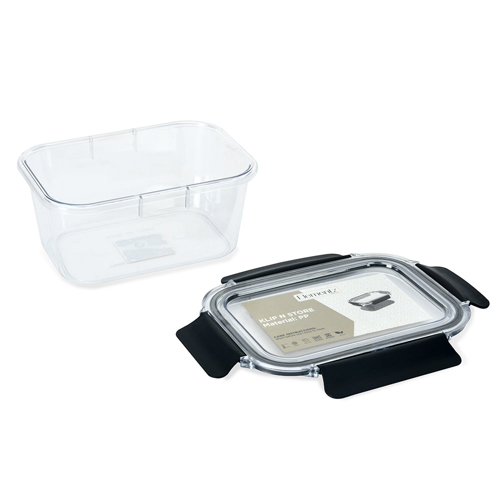 Klip N Store Rectangular 1400 ml Cannister Storage Container (Black)