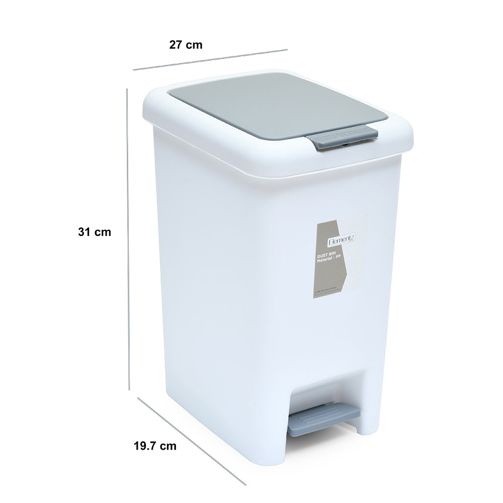 Pedal Press Polypropylene 8 L Dustbin- Grey