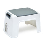 Non-Slip Plastic Stool- White & Grey