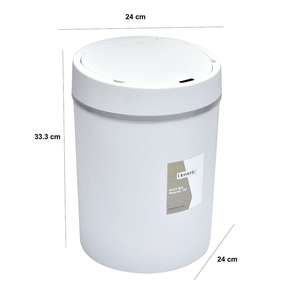 Sensor Lid Polypropylene 12 L Dustbin- Grey