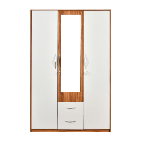 Eternal 3 Door Wardrobe With Mirror (Teak Finish)