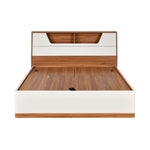 Eternal Wooden Queen Bed with Hydraulic Storage- Teak