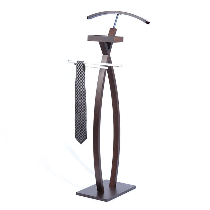 Polar Coat Hanger (Wenge) - Slight Side View With Tie