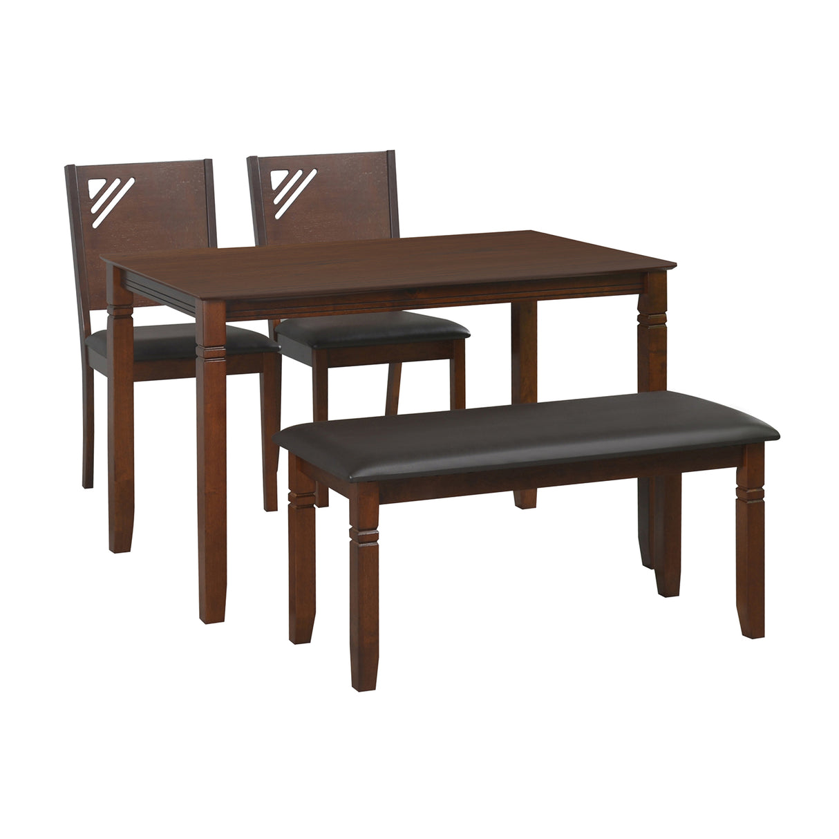 Floret 1 + 2 + Bench Dining Set (Walnut)