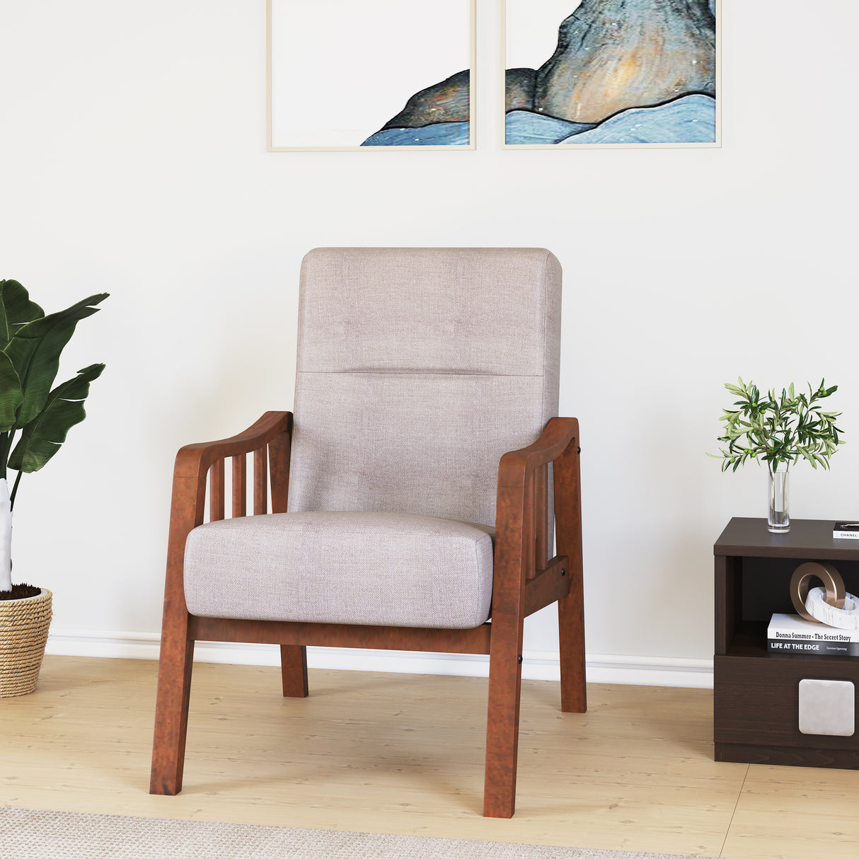 Nilkamal Conolly 1 Seater Fabric Sofa (Brown)