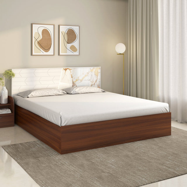 Nilkamal Galaxy Max Bed with Box Storage (Walnut) - 01