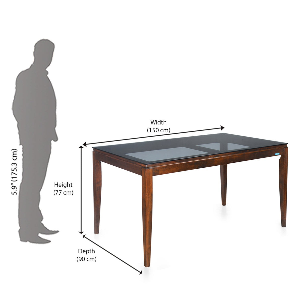 Hampshire 6 Seater Dining Set (Walnut)