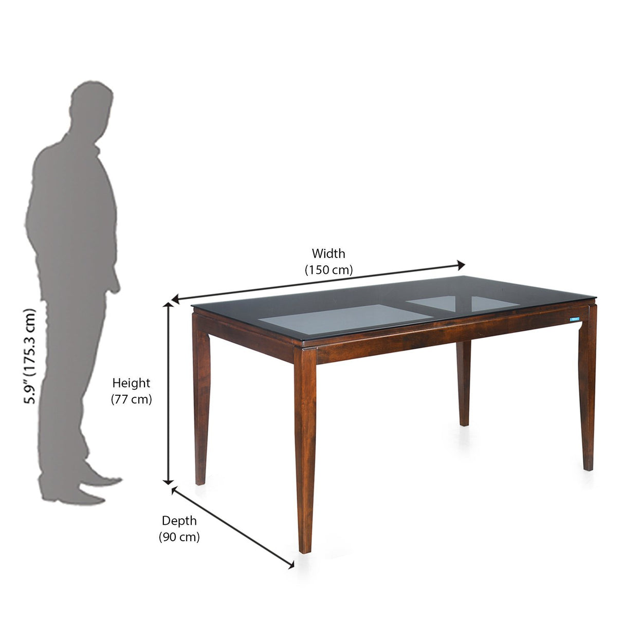Hampshire 6 Seater Dining Table (Walnut)