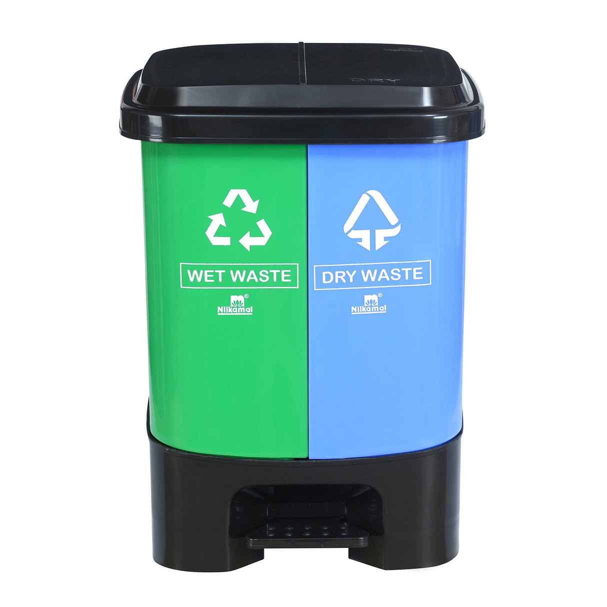 Nilkamal Twin Dustbin 10 Liter Each Blue Green Blue Green