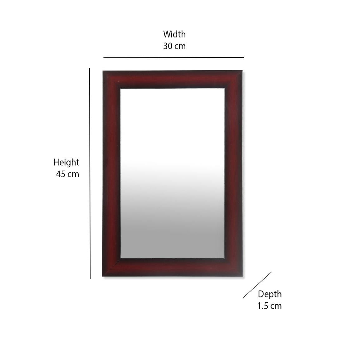 Spain Synthetic Wood Rectangular Small Mirror- Brown