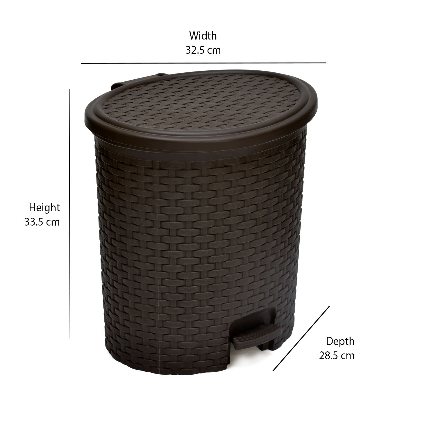 Paddle Dustbin 12 Liter Charcoal Grey