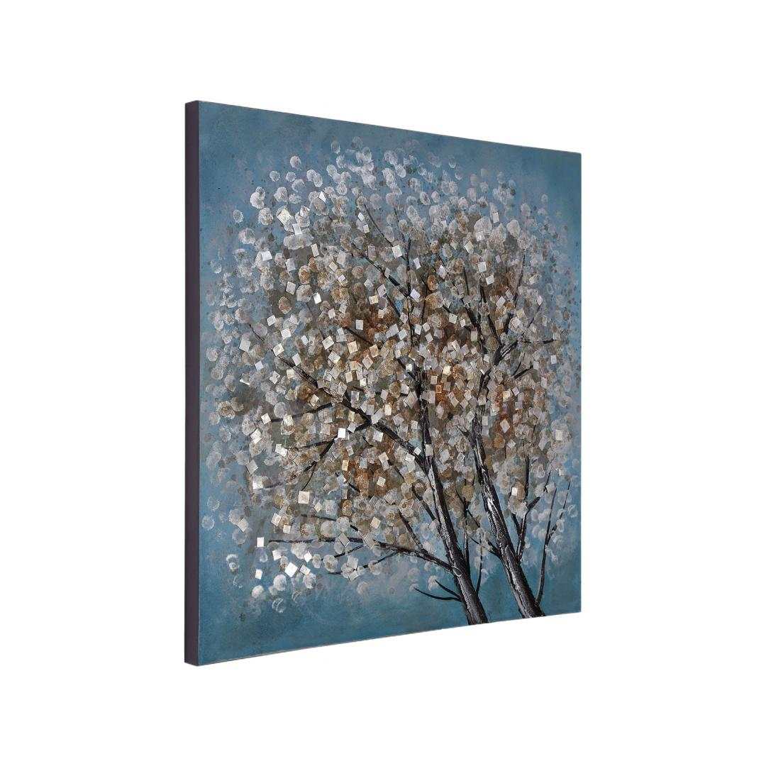 Floral Tree Emboss Painting- Sea Green