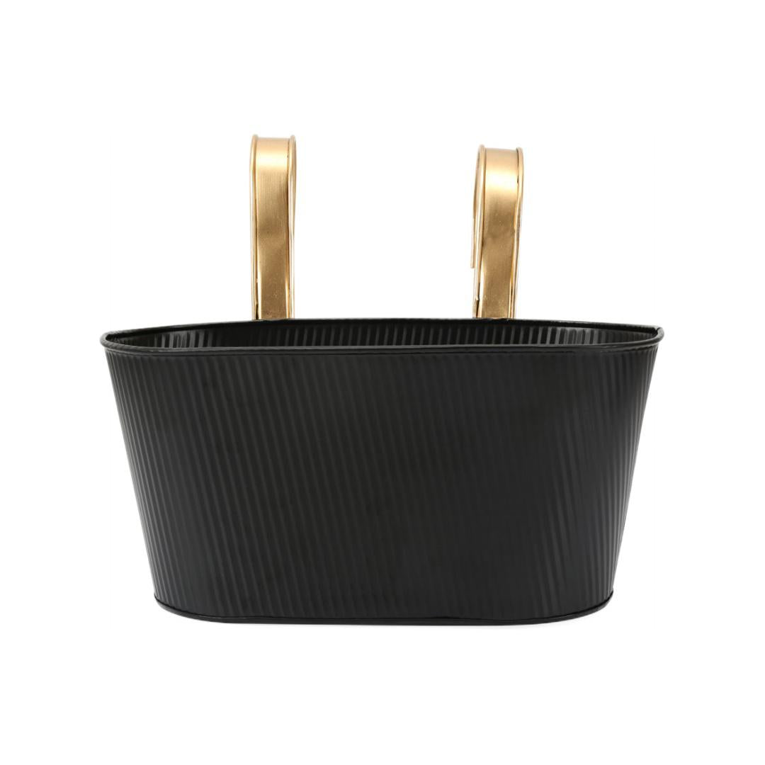 Railing Hanging Planter- Black & Gold