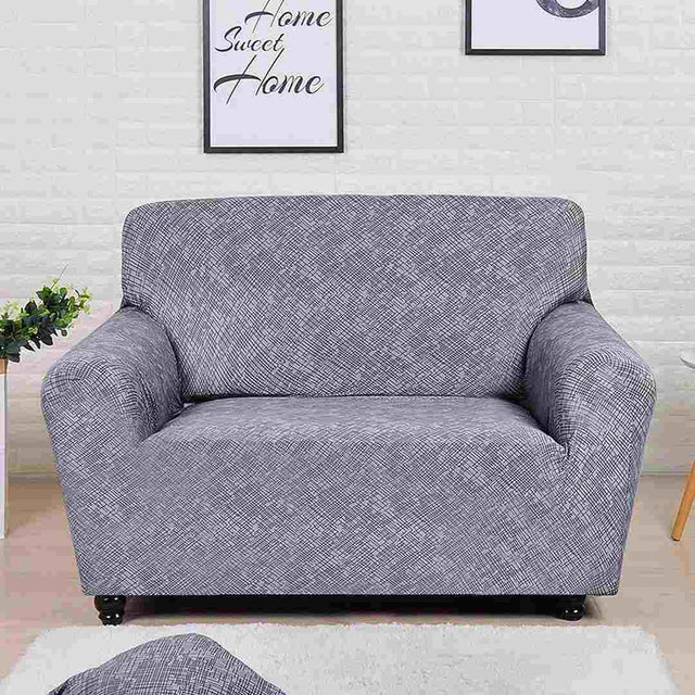 Nilkamal Textured Elegance Fitted 2 Seater Sofa Cover Grey Multicolor