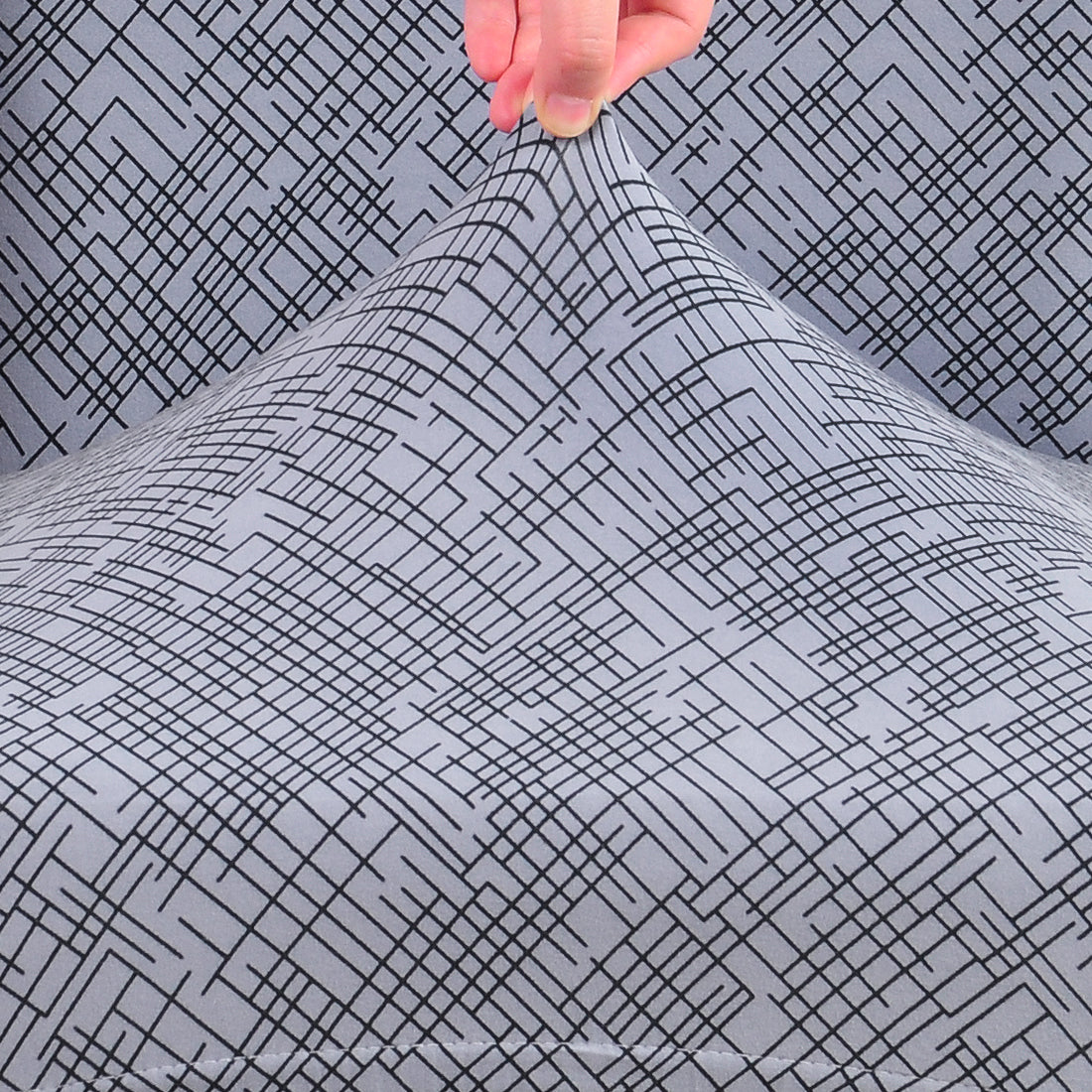 Textured Elegance Fitted 2 Seater Sofa Cover- Grey & Multicolor