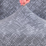 Textured Elegance Fitted 2 Seater Sofa Cover- Grey & Multicolor
