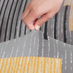 Abstract Elegance Fitted 2 Seater Sofa Cover- Mustard & Multicolor