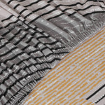 Abstract Elegance Fitted 2 Seater Sofa Cover- Mustard & Multicolor