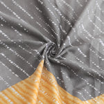 Abstract Elegance Fitted 2 Seater Sofa Cover- Mustard & Multicolor