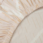 Geometric Elegance Fitted 2 Seater Sofa Cover- Peach & White
