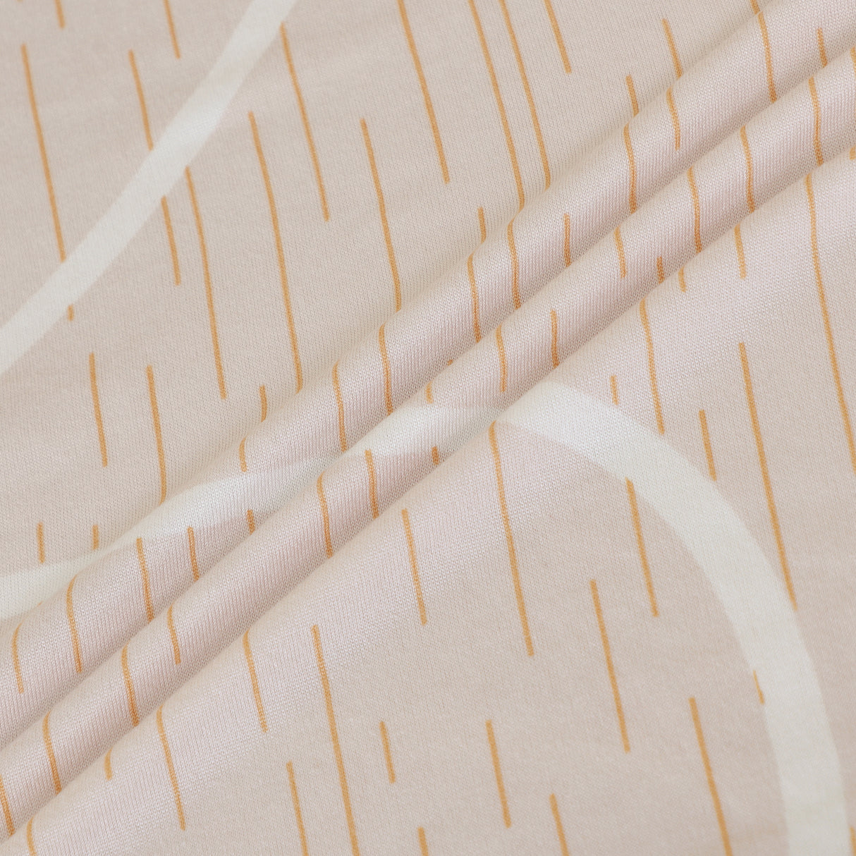 Geometric Elegance Fitted 2 Seater Sofa Cover- Peach & White