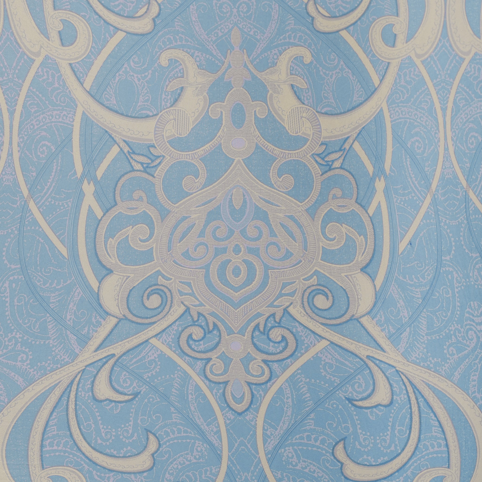 Damask Elegance Fitted 2 Seater Sofa Cover- Seagreen & Multicolor