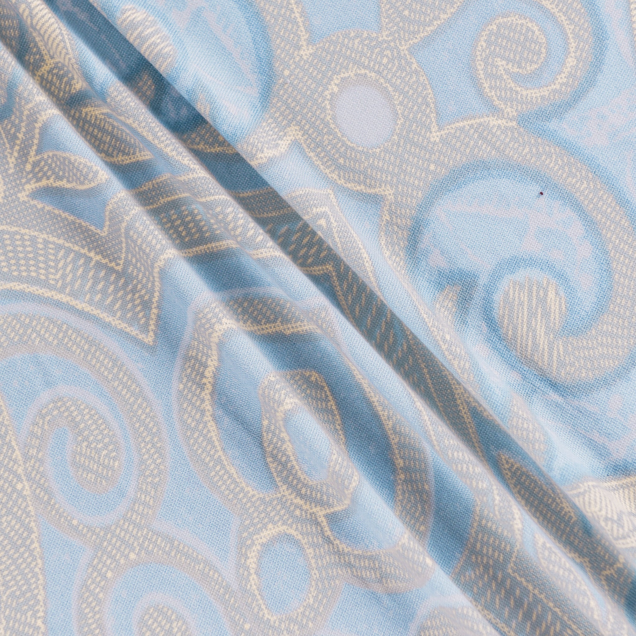 Damask Elegance Fitted 2 Seater Sofa Cover- Seagreen & Multicolor