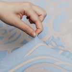 Damask Elegance Fitted 2 Seater Sofa Cover- Seagreen & Multicolor