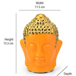 Buddha Face Decorative Ceramic Showpiece- Mustard