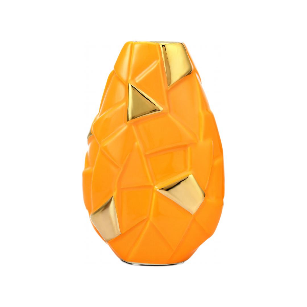 Abstract Pebble Ceramic Vase- Mustard