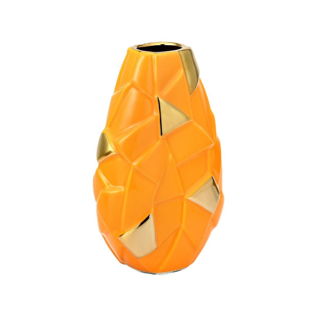 Abstract Pebble Ceramic Vase- Mustard