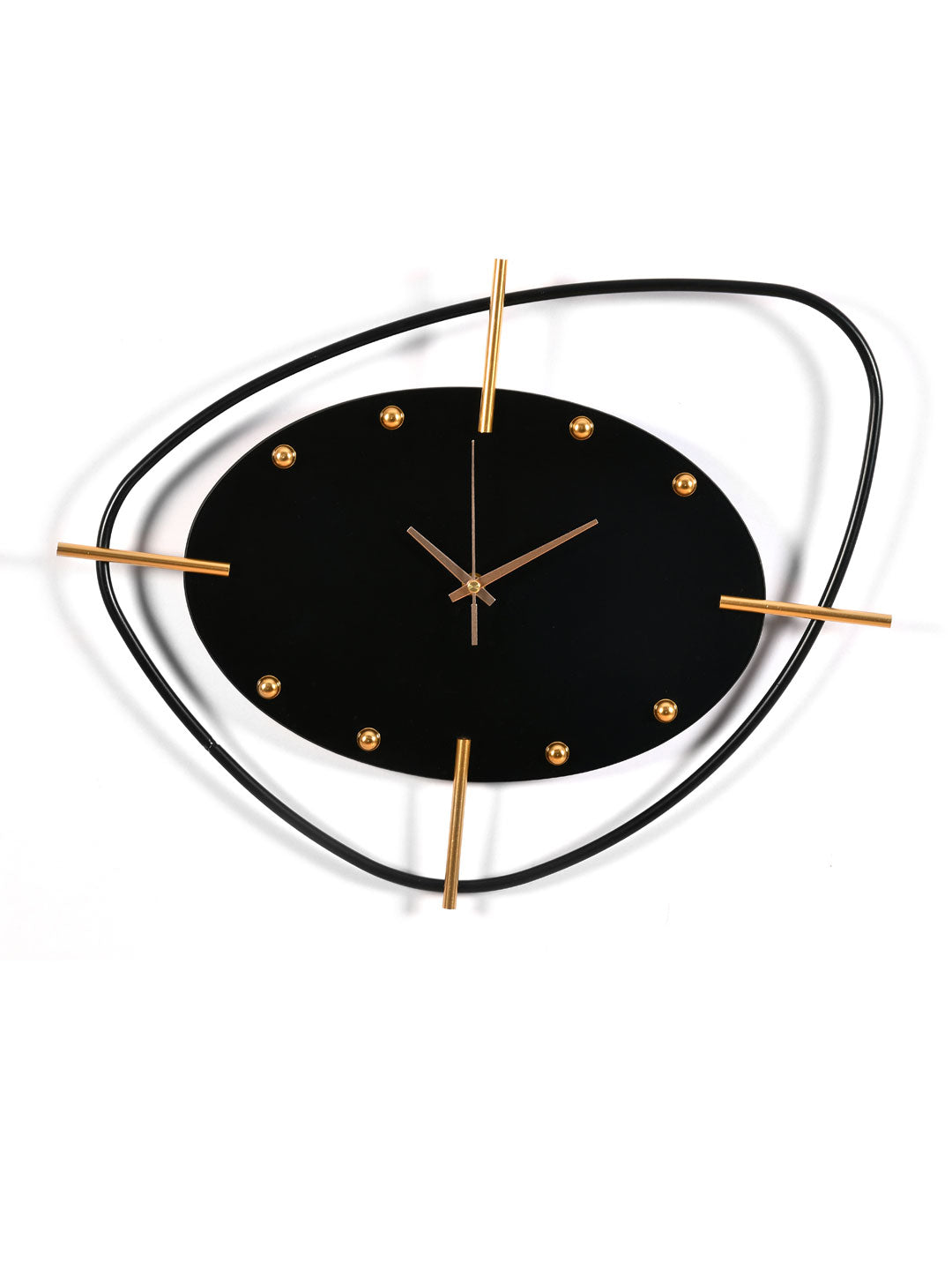 Abstract Pebble Wall Clock- Black