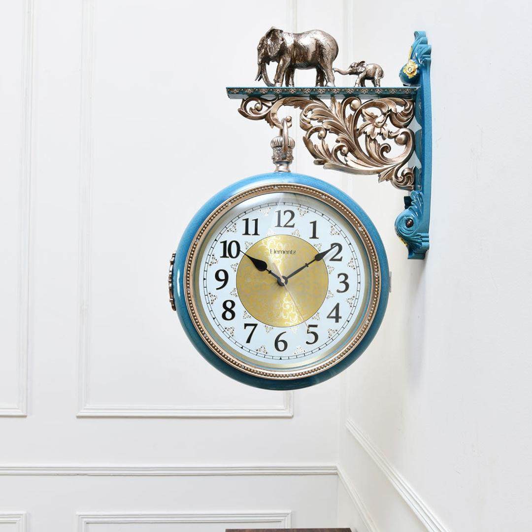 Elephant Station Clock- Gold